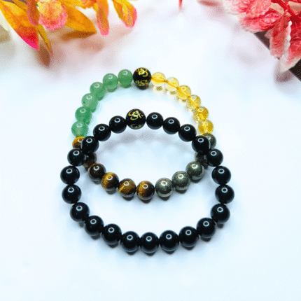 Protection & Prosperity Combo – Money Magnet + Black Tourmaline Bracelets (Set of 2)