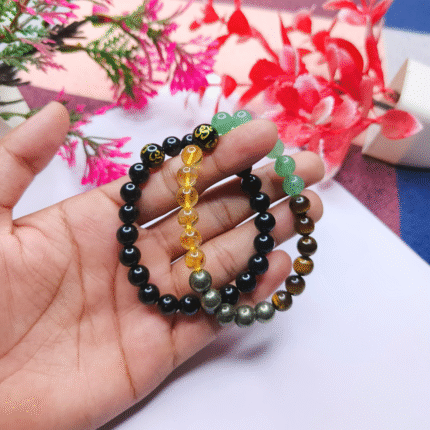 Black tourmaline and Money maggnet Bracelet