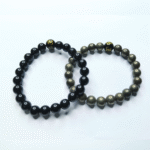 Protection & Success Combo – Black Tourmaline + Pyrite Natural Stone Bracelets (Set of 2)